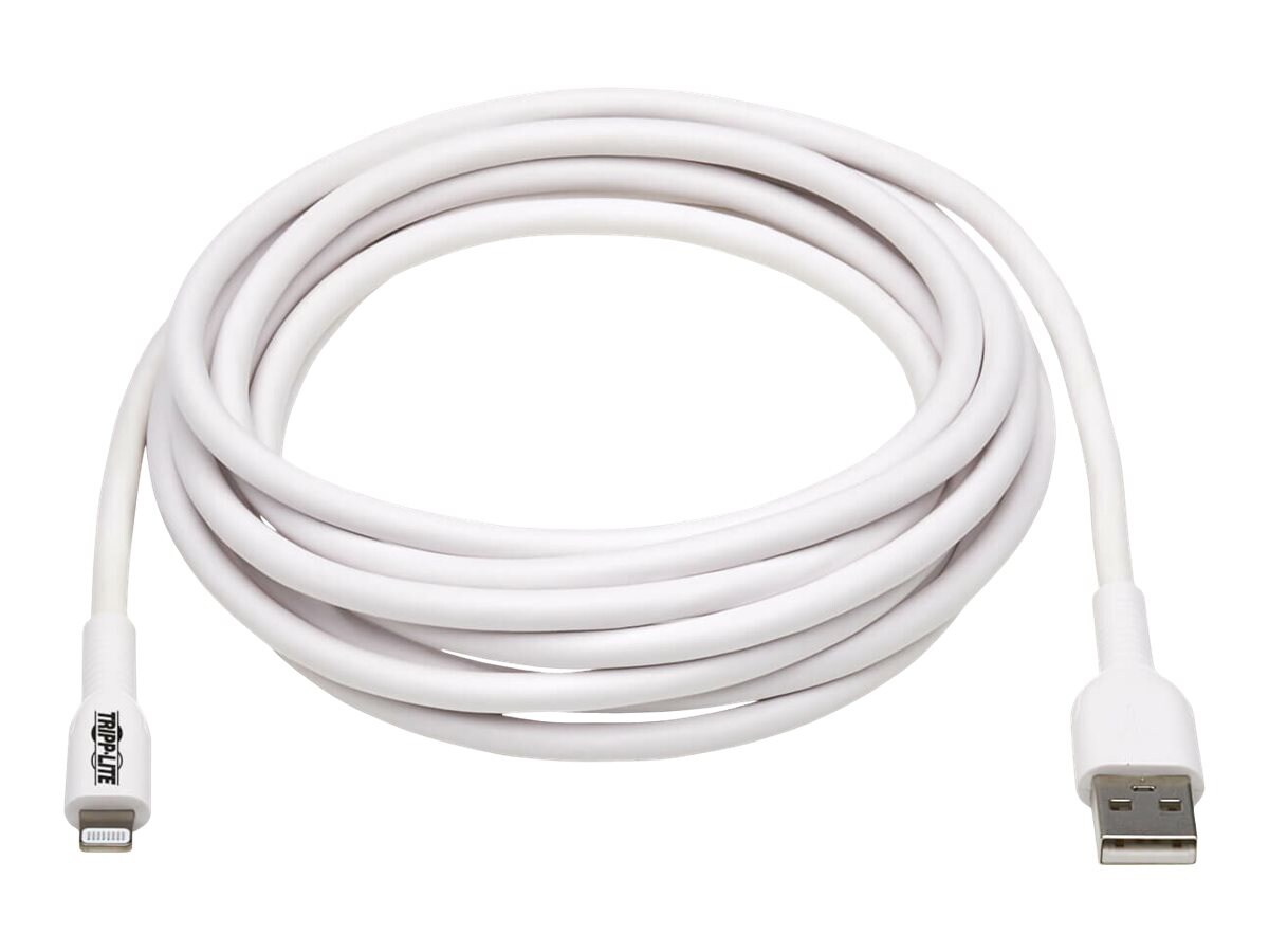 Eaton Tripp Lite Series Safe-IT USB-A to Lightning Sync/Charge Antibacterial Cable (M/M), MFi Certified, White, 3 m (9.8