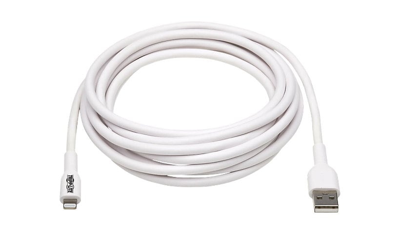 Eaton Tripp Lite Series Safe-IT USB-A to Lightning Sync/Charge Antibacterial Cable (M/M), MFi Certified, White, 3 m (9,8