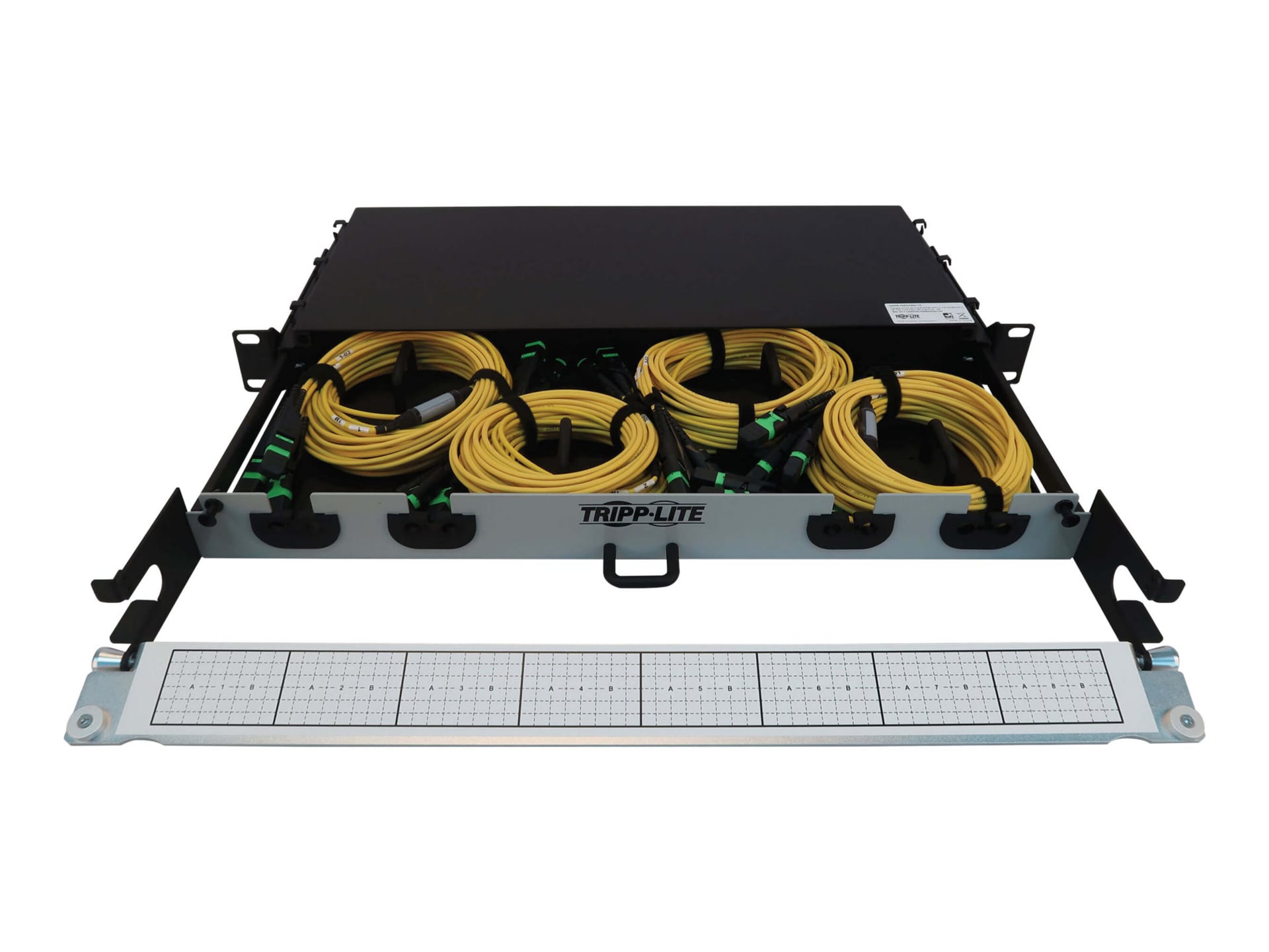 Tripp Lite Preloaded Fiber Panel, 1U - 4x (3x8F MTP/MPO-APC F/F) 24F Trunk Cables, OS2 Singlemode, 10 m (32.8 ft.) -