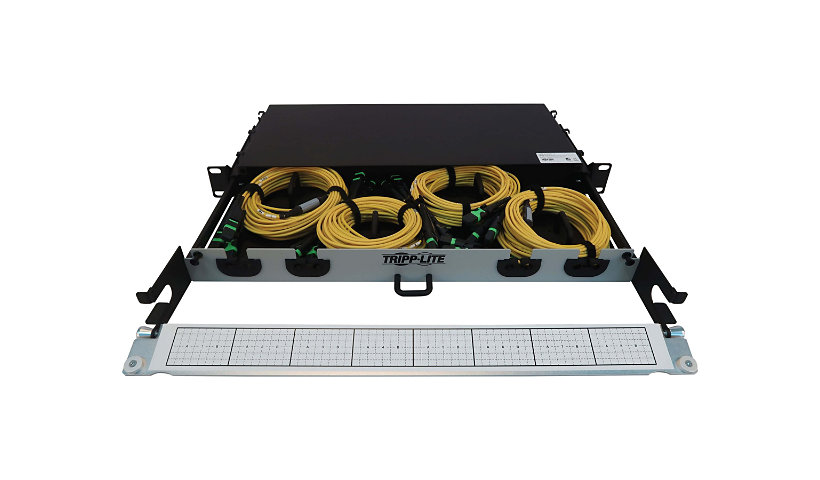 Tripp Lite Preloaded Fiber Panel, 1U - 4x (3x8F MTP/MPO-APC F/F) 24F Trunk Cables, OS2 Singlemode, 10 m (32.8 ft.) -