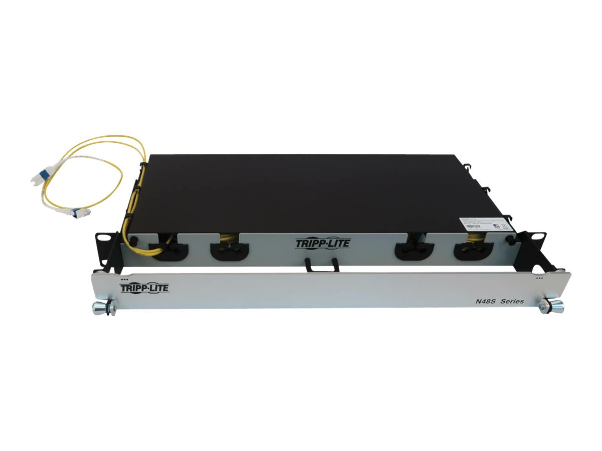 Tripp Lite Preloaded Fiber Panel, 1U - 8x LC/LC Duplex Cables (M/M), OS2 Singlemode, 10 m (32.8 ft.) - rack cable