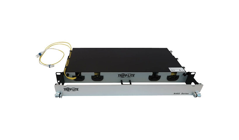 Tripp Lite Preloaded Fiber Panel, 1U - 8x LC/LC Duplex Cables (M/M), OS2 Singlemode, 10 m (32.8 ft.) - rack cable