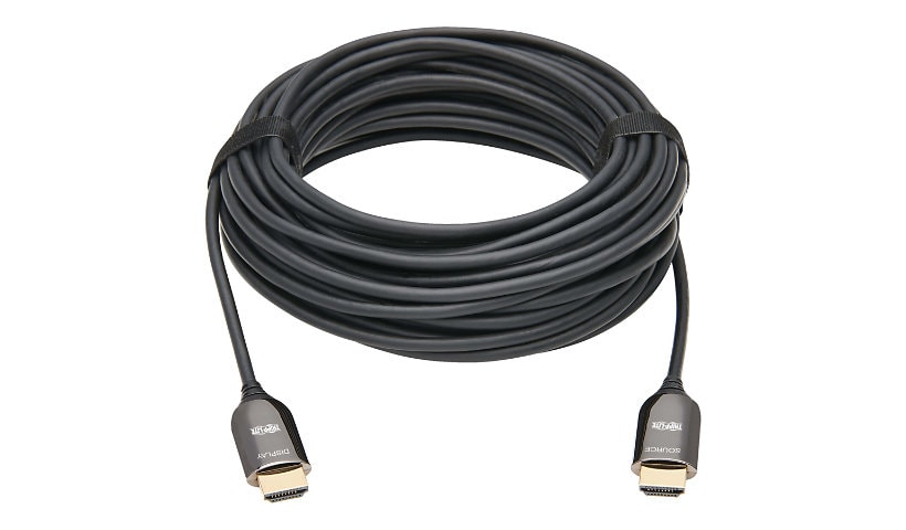 Tripp Lite Fiber Active Optical Cable (AOC) 8K HDMI Plenum-Rated - UHD @ 60 Hz, HDR, M/M, Black, 25 m - HDMI cable with