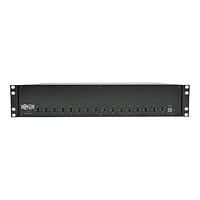 Tripp Lite 16-Port USB Charging Station with Syncing, 230V, 5V 40A (200W) USB Charger Output, 2U Rack-Mount charging