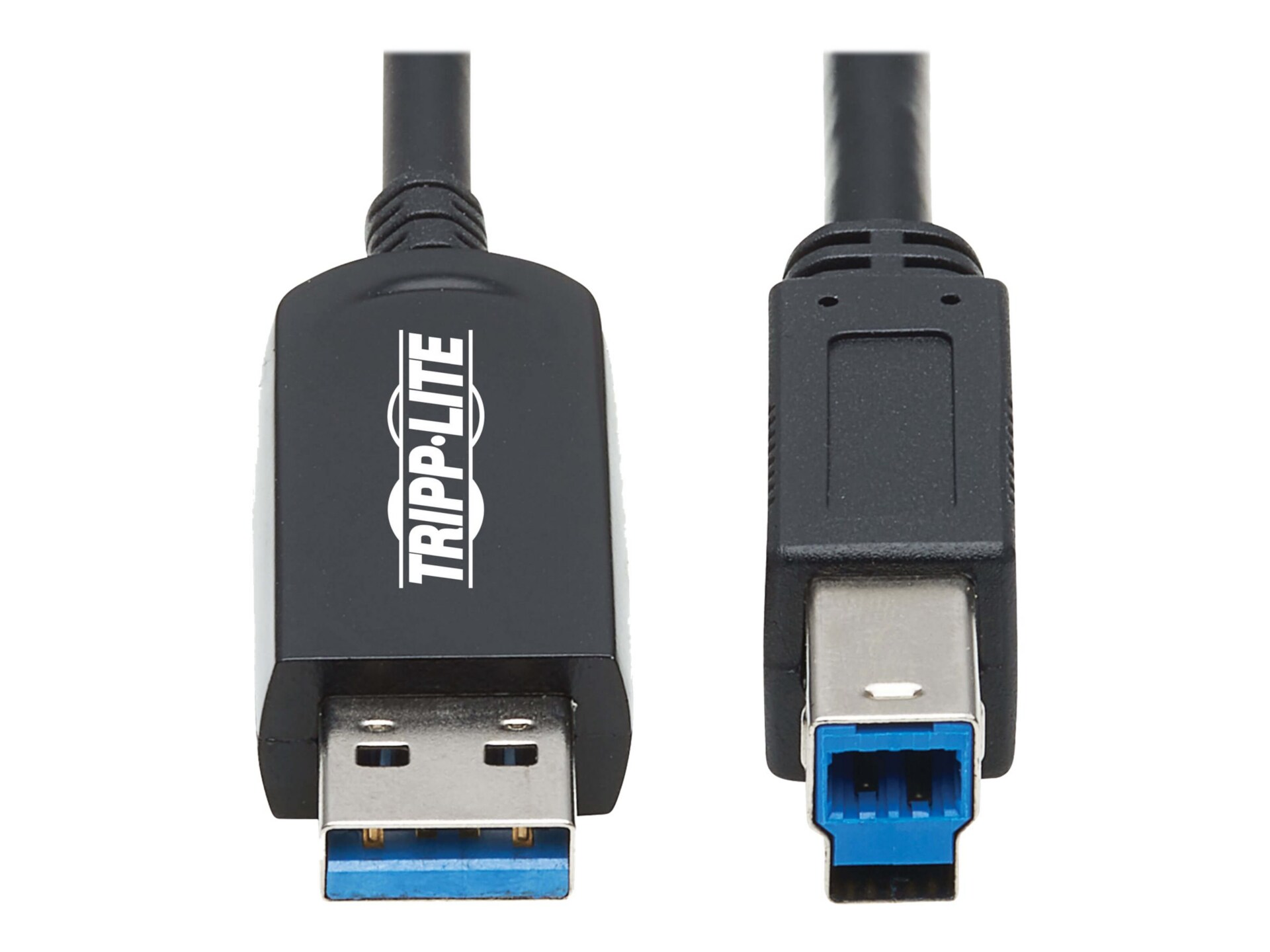 Tripp Lite USB 3.2 Gen 1 Plenum-Rated Fiber Active Optical Cable (AOC) - A/B M/M, Black, 20 m - USB cable - USB Type A