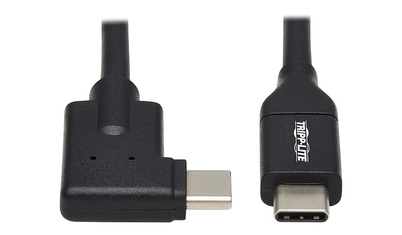 Tripp Lite USB C Cable (M/M) - USB 3,2 Gen 2, Thunderbolt 3, 100W PD Charging, Right-Angle Plug, Black, 1 m (3,3 ft.) -