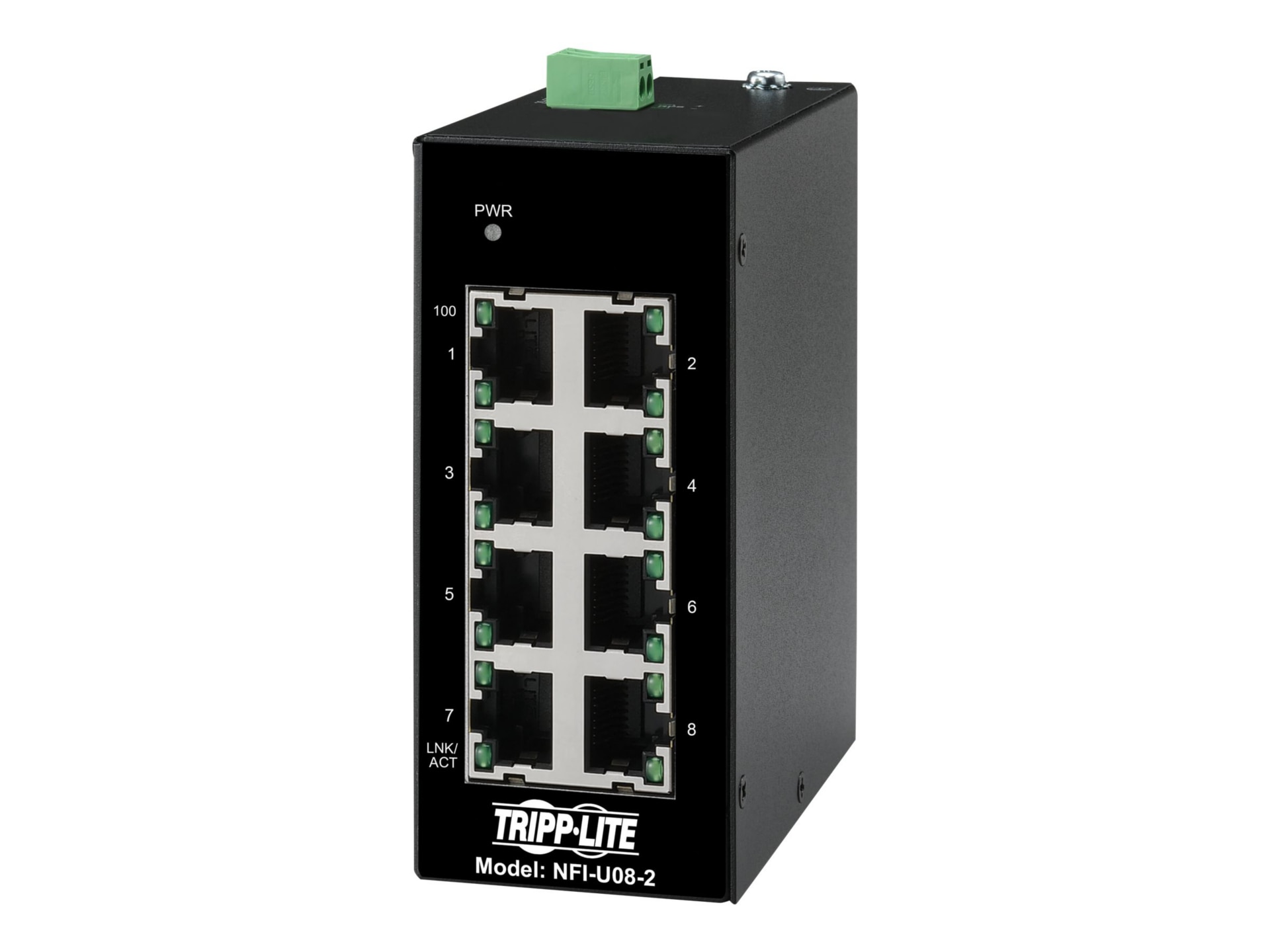 Tripp Lite Ethernet Switch Unmanaged 8Port Industrial DIN Mount 10/100 Mbps