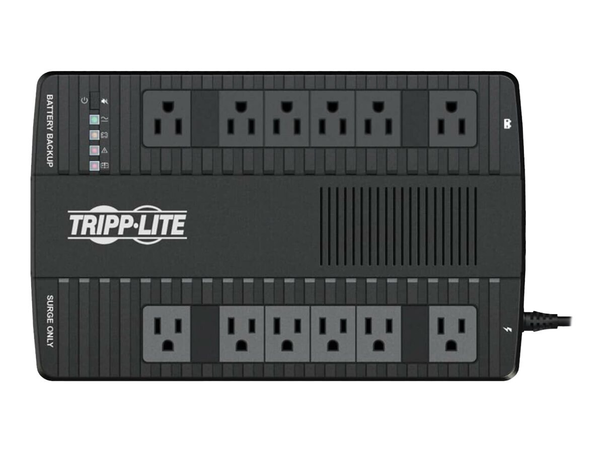 Tripp Lite 1050VA 540W 120V Line-Interactive UPS - 12 NEMA 5-15R Outlets, Double-Boost AVR, USB, Desktop/Wall-Mount -
