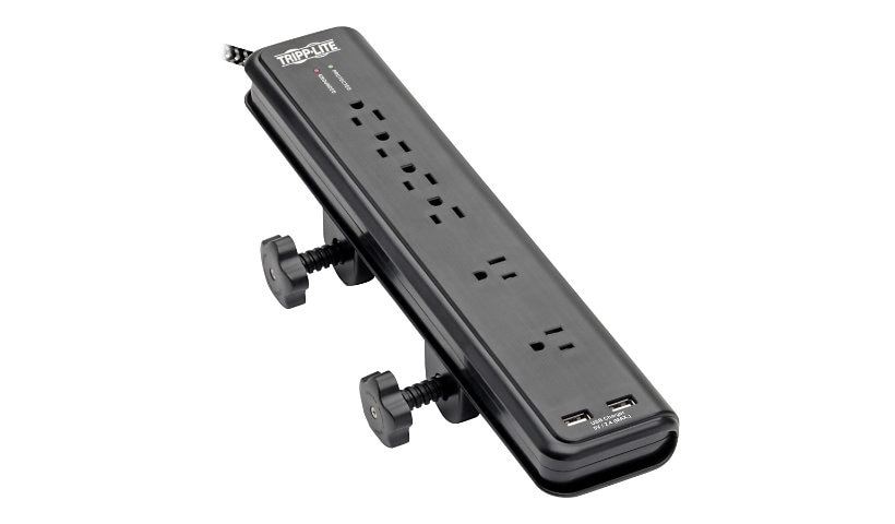 Tripp Lite Safe-IT Surge Protector - 6-Outlet 2 USB Ports, 8 ft. Cord, 5-15P Plug, 2100 Joules, Antimicrobial