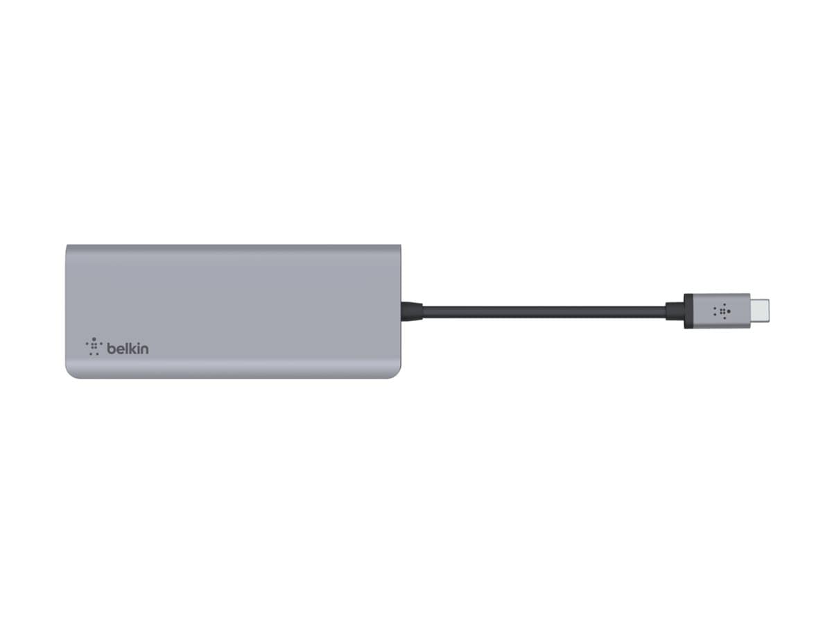 Thumbnail 2 of 16 for Belkin 7-Port USB-C Hub - USB-C to 2xUSB-A, 1xUSB-C, 1x4K HDMI, 1xEthernet - 5 Gbps - 100W - Docking Station - Grey