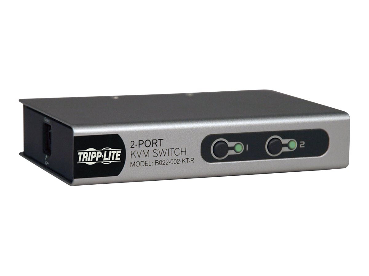 Tripp Lite Desktop KVM Switch 2-Port w/ 2 Cable Kits (PS/2) USB
