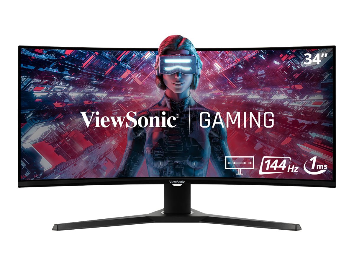 ViewSonic Gaming VX3418-2KPC - 21:9 Ultrawide Curved 1440p 1ms 144Hz Gaming Monitor with Adaptive Sync - 300 cd/m - 34"