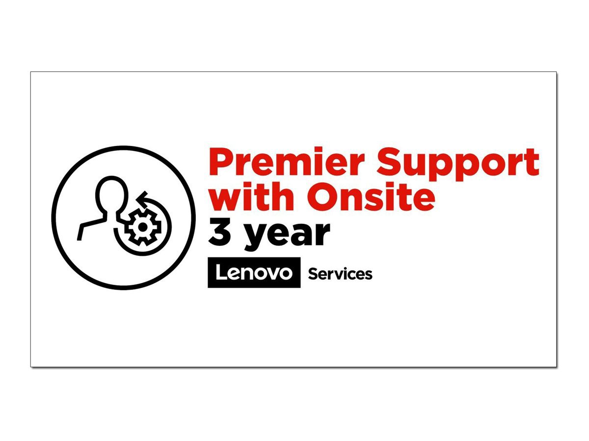 Lenovo Onsite + Premier Support - extended service agreement - 3 years - on-site