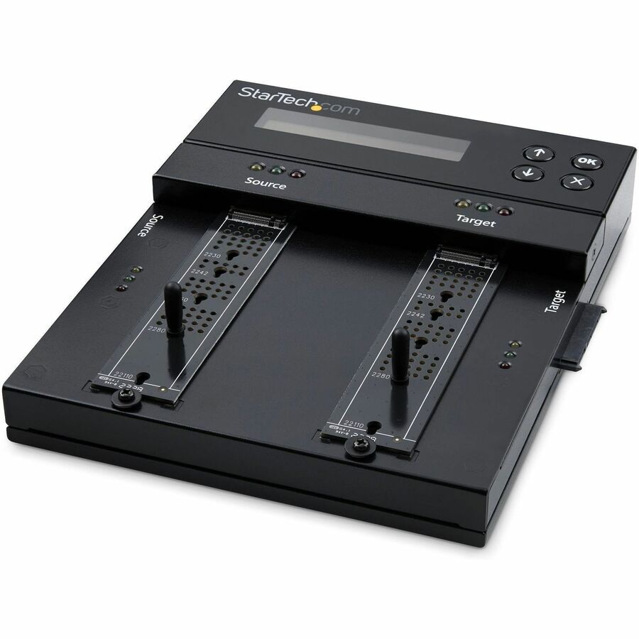 StarTech.com Dual Bay M.2 SATA/NVMe Duplicator/Eraser, SSD Cloner/Wiper,  Hard Drive Sanitizer/Copier