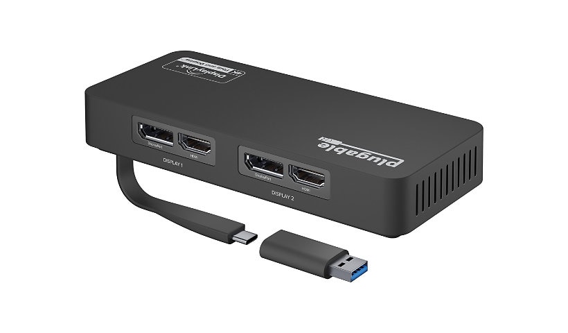 Plugable 4K DisplayPort and HDMI Dual Monitor Adapter for USB 30 and USB-C