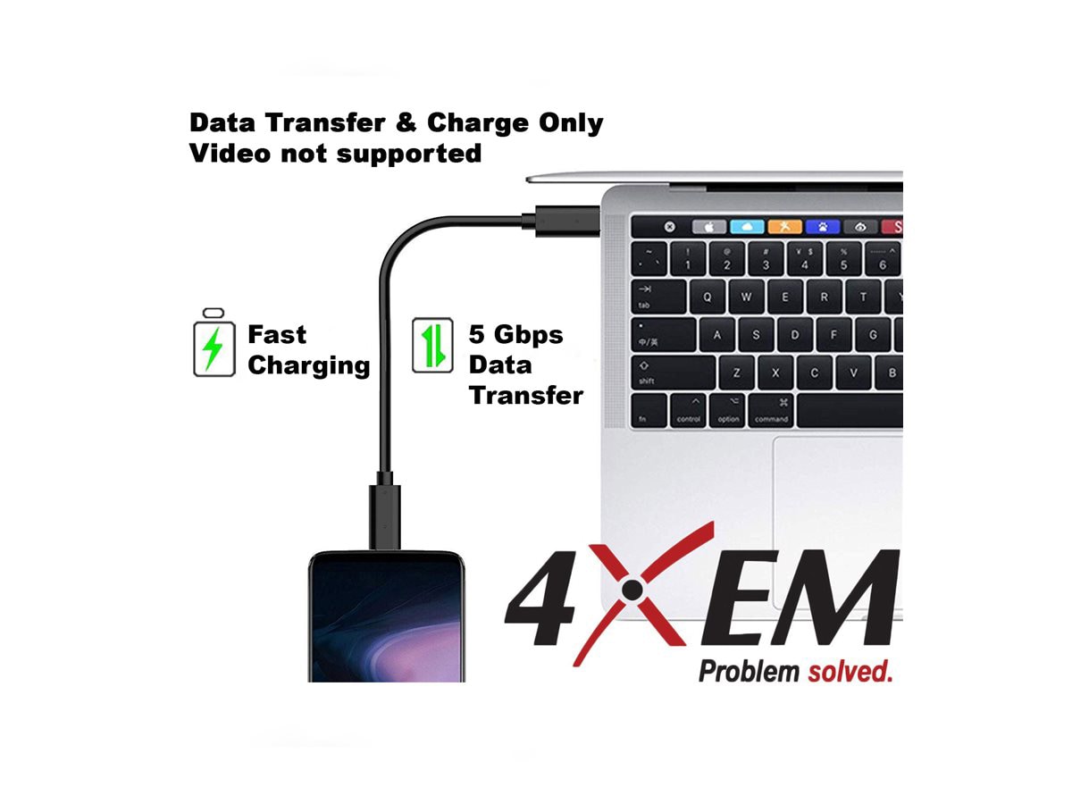 4XEM - USB-C cable - 24 pin USB-C to 24 pin USB-C - 6 ft