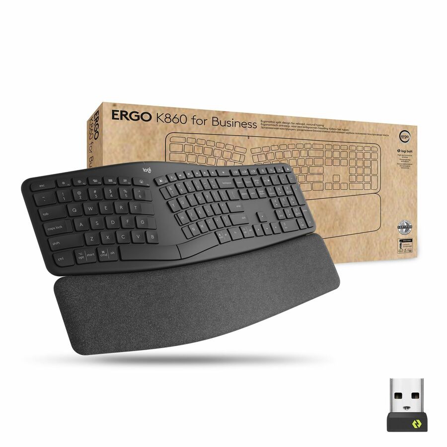Thumbnail 2 of 8 for Logitech Ergo K860 Split Wireless Keyboard for Business - Ergonomic Design, Secured Logi Bolt Technology, Graphite