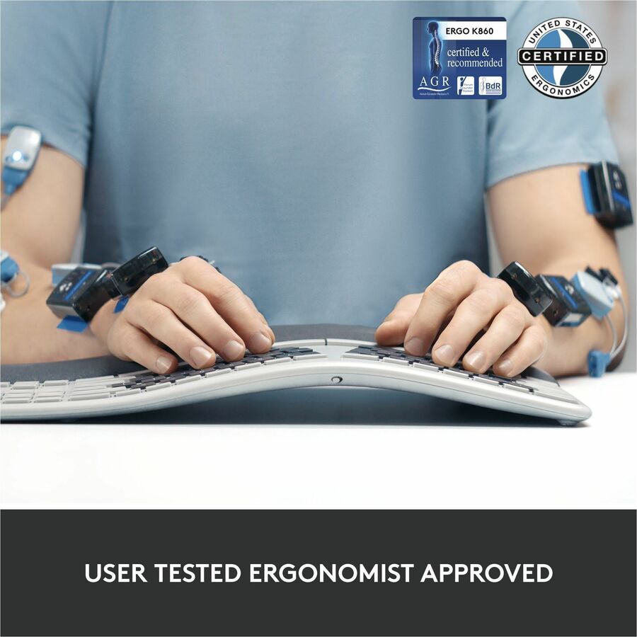 Thumbnail 6 of 8 for Logitech Ergo K860 Split Wireless Keyboard for Business - Ergonomic Design, Secured Logi Bolt Technology, Graphite