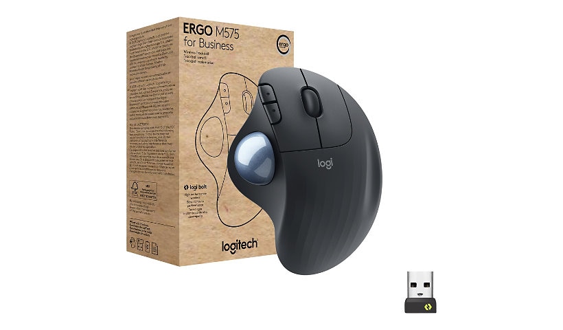 Logitech ERGO M575 for Business - trackball - 2.4 GHz, Bluetooth 5.0 LE - graphite