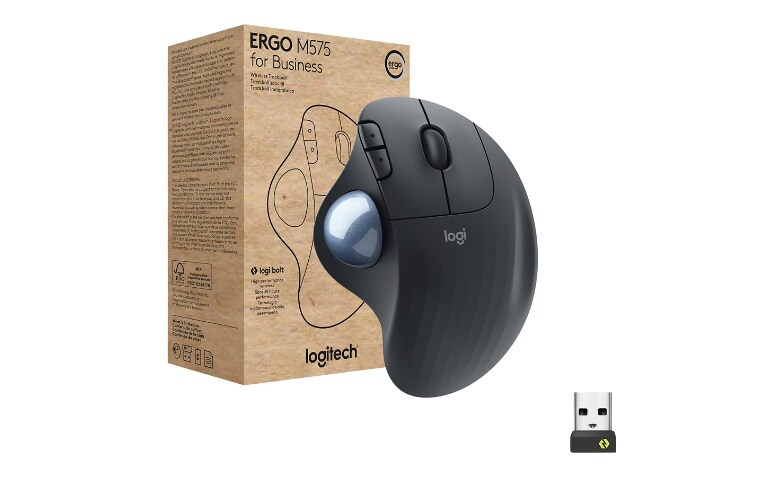 Logitech ERGO M575 Wireless Trackball Mouse - Easy thumb control, precision  and smooth tracking, ergonomic comfort design, for Windows, PC and Mac with  Bluetooth and USB capabilities - Graphite 