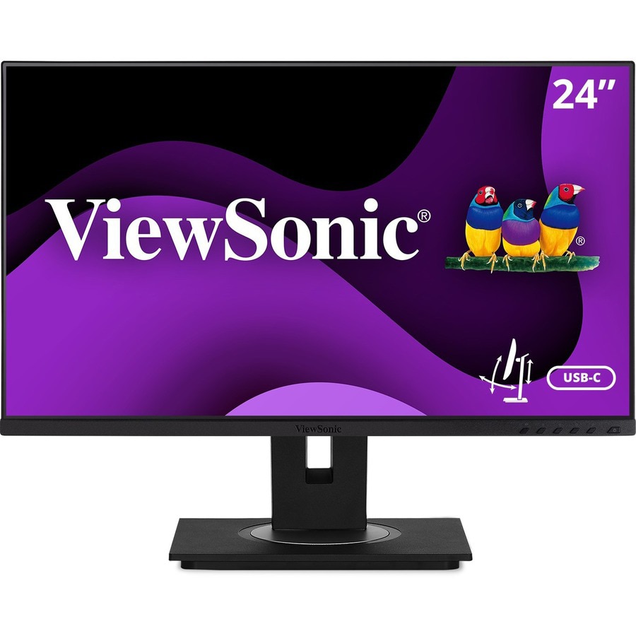 ViewSonic Ergonomic VG2456a - 1080p IPS Monitor with 90W USB-C, Built-In Do