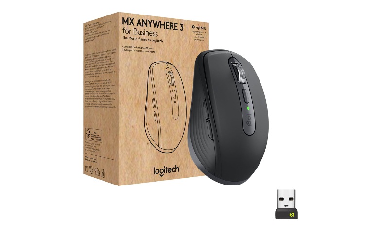 Logitech MX Anywhere 3 for Business - mouse - Bluetooth, 2.4 GHz - graphite