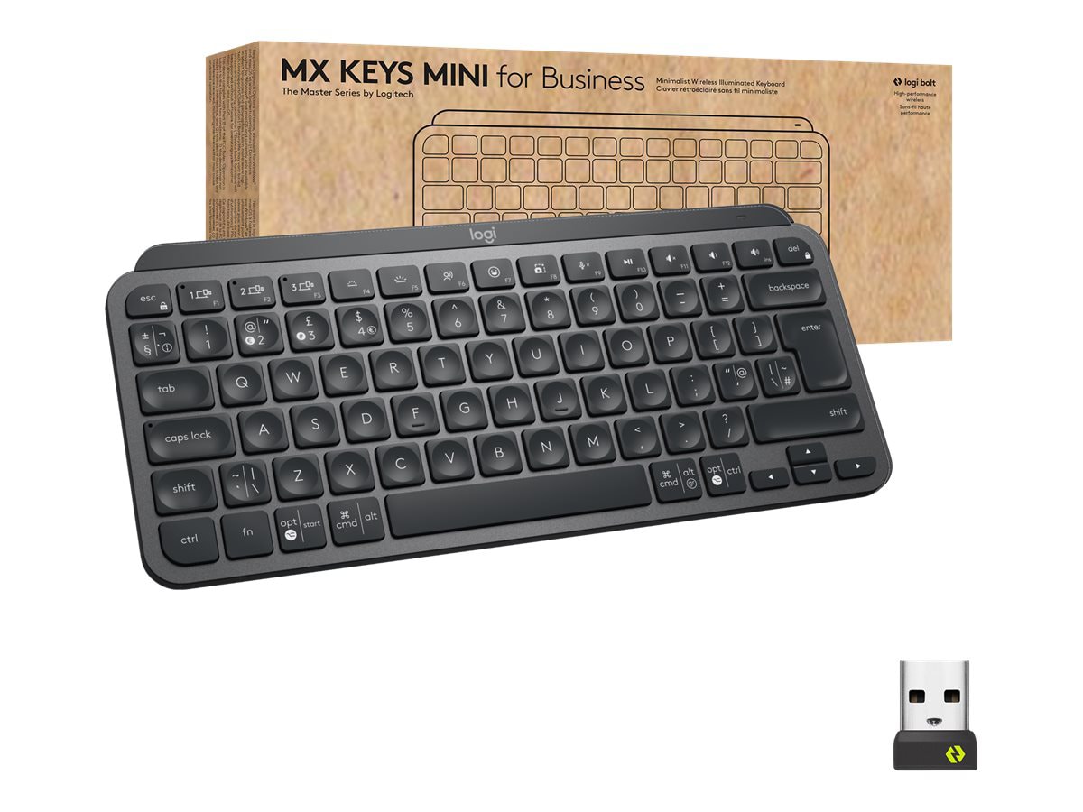  Logitech MX Keys Mini Wireless Illuminated Keyboard for  Business, Compact, Logi Bolt Technology, Backlit, Rechargeable, Globally  Certified, Windows/Mac/Chrome/Linux - Graphite : Electronics