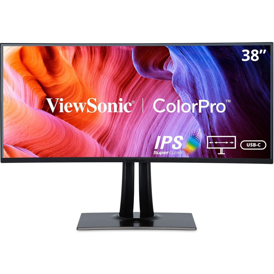 ViewSonic ColorPro VP3881a - WQHD+ Curved 21:9 Monitor with sRGB, HDR10 Support, USB-C, HDMI, USB, DP - 300 cd/m² - 38"