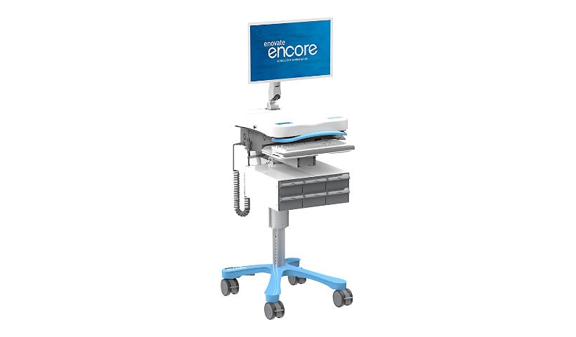 Enovate Medical Encore EcoFlex MobiusPower Plus & RX2 Medication Bins, SightLine - cart - powered - for LCD display /