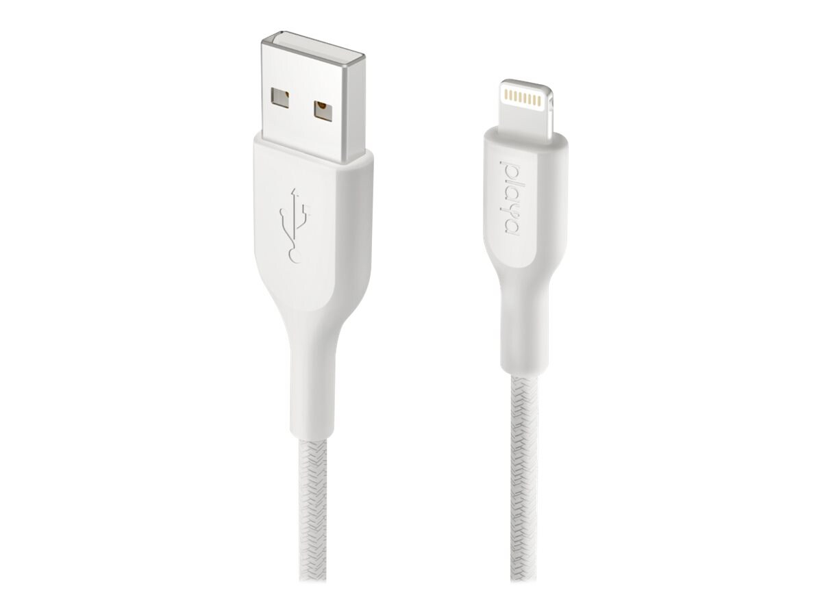 Belkin USB-A to Lightning Cable - 480 Mbps - Nylon, Braided - M/M - 6in/15cm - White