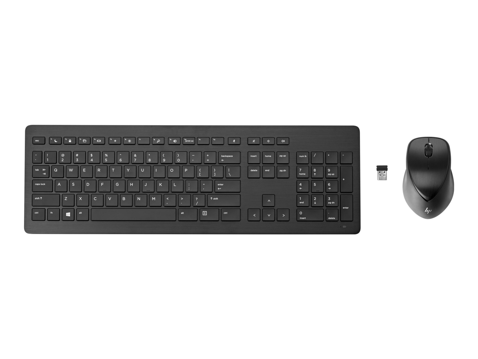HP Wireless Rechargeable 950MK - keyboard and mouse set - with scroll wheel - black