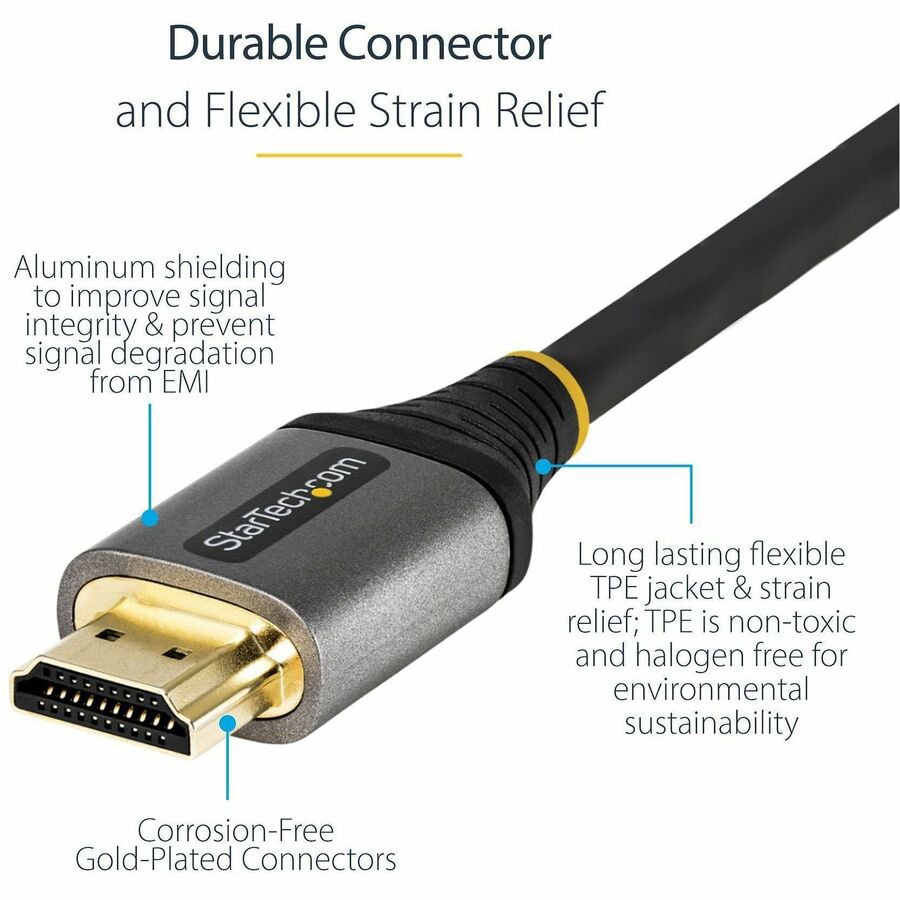 Thumbnail 4 of 9 for StarTech.com 10ft/3m HDMI 2.1 Cable, Certified Ultra High Speed HDMI Cable 48Gbps, 8K 60Hz/4K 120Hz HDR10+, 8K HDMI