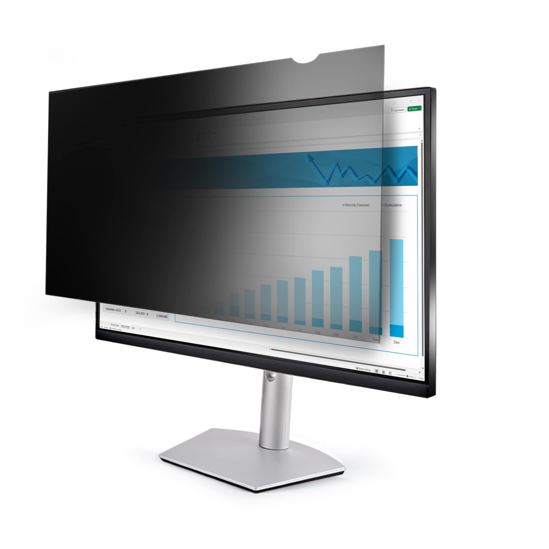 StarTech.com 24in Monitor Privacy Screen, Anti-Glare Blue Light Filter, Scr