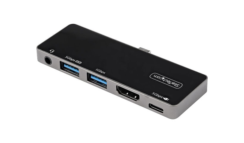 StarTech.com USB C Multiport Adapter, USB-C to 4K 60Hz HDMI, 100W PD Pass-Through, 3xUSB, Audio, USB-C Mini Dock,
