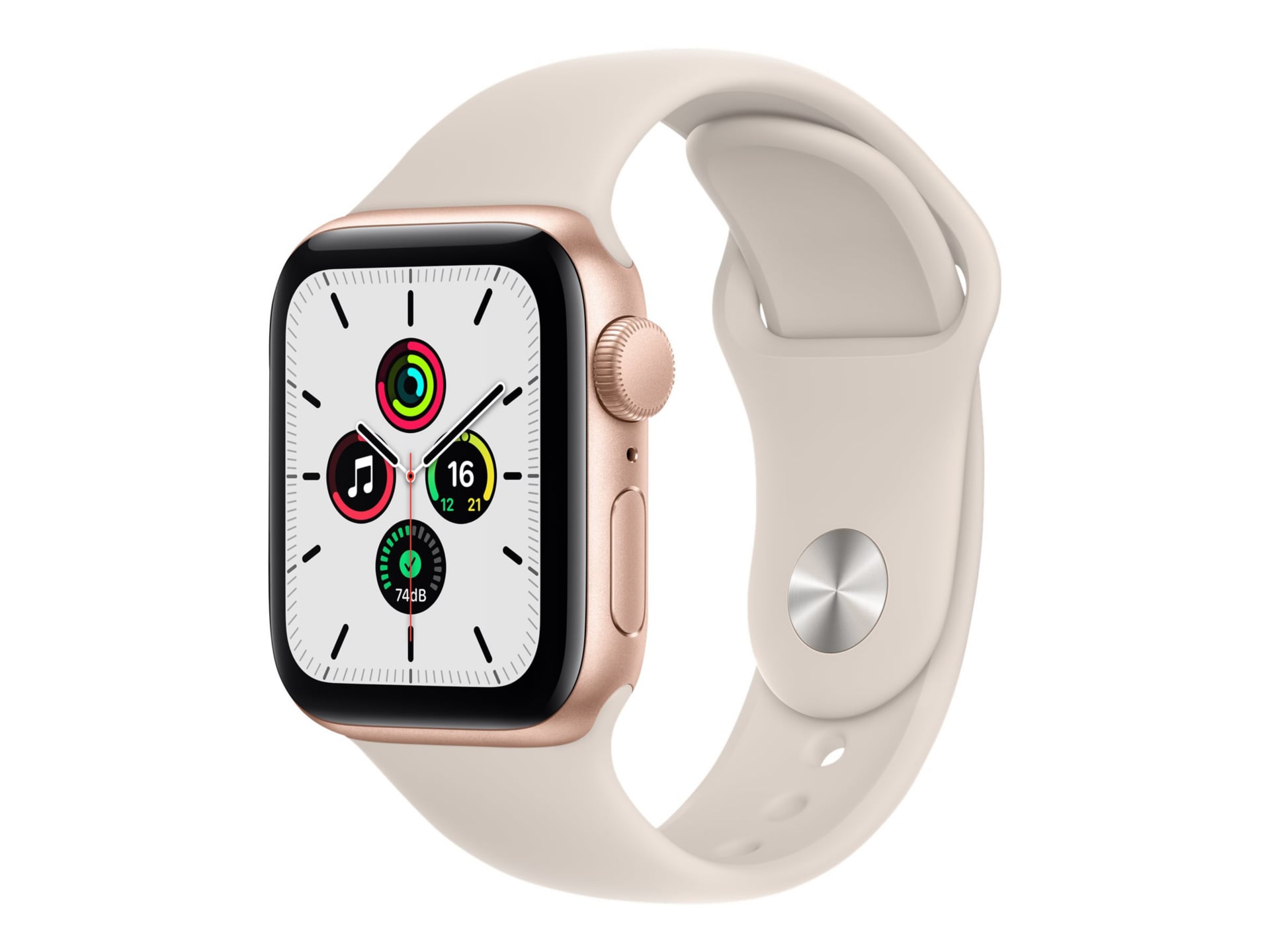 Apple Watch SE (GPS) - gold aluminum - smart watch with sport band - starlight - 32 GB