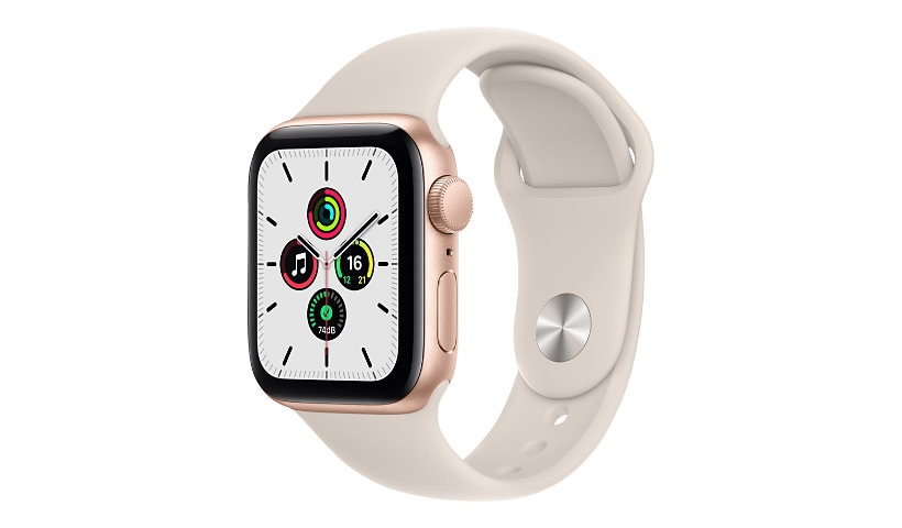 Apple Watch SE (GPS) - gold aluminum - smart watch with sport band - starli