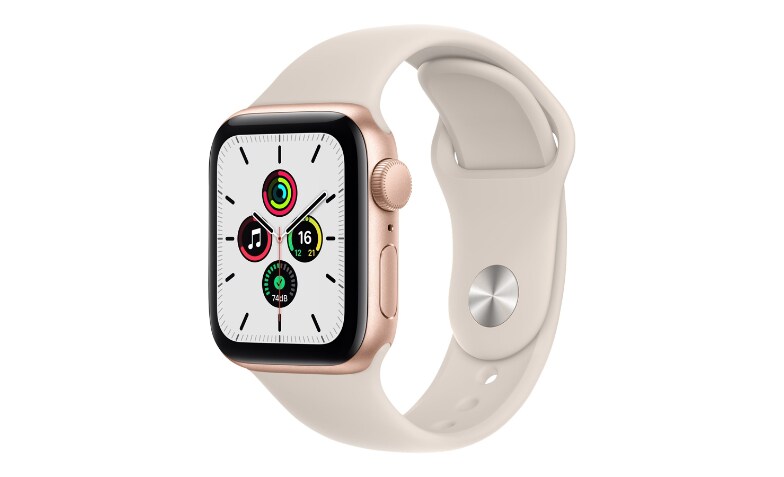 Apple Watch SE (GPS) - gold aluminum - smart watch with sport band -  starlight - 32 GB
