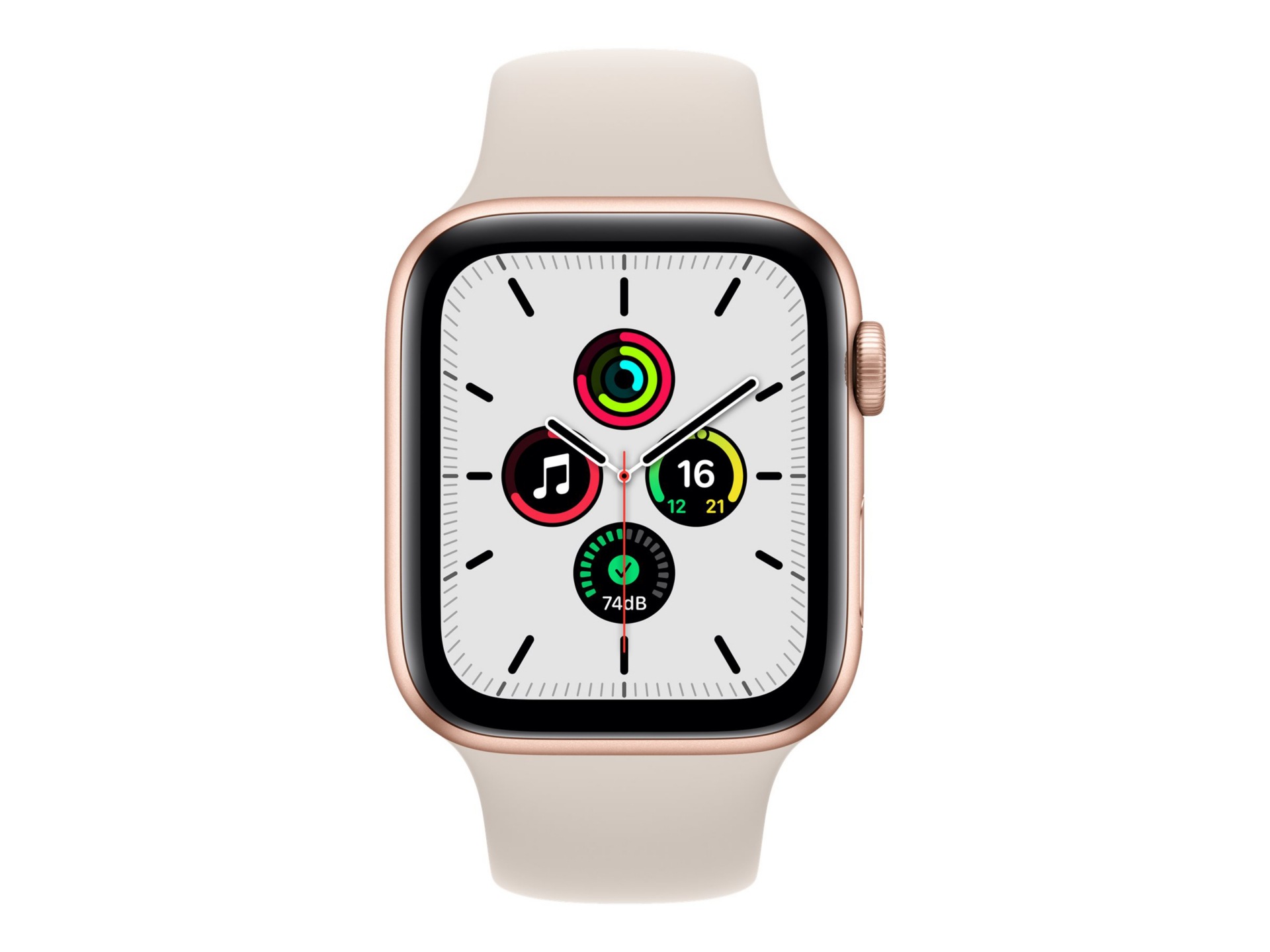 Apple Watch SE (GPS) - gold aluminum - smart watch with sport band - starlight - 32 GB