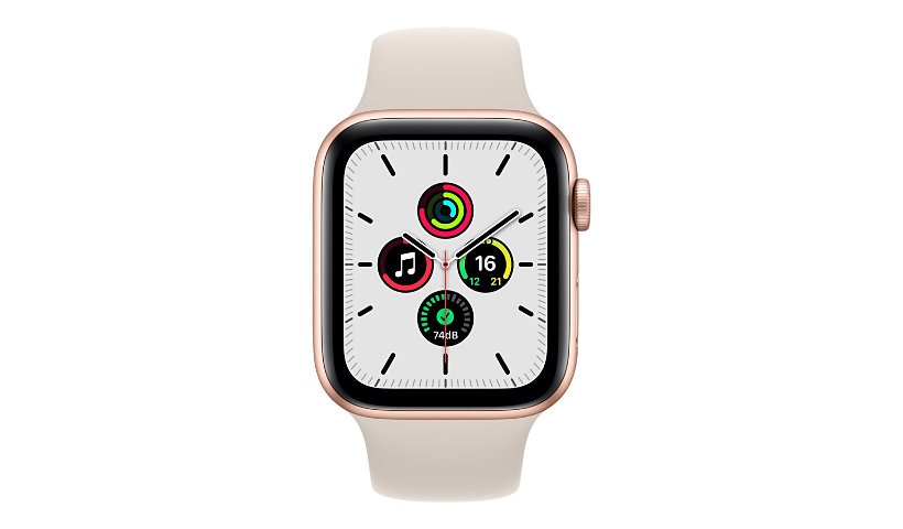 Apple Watch SE (GPS) - gold aluminum - smart watch with sport band - starlight - 32 GB