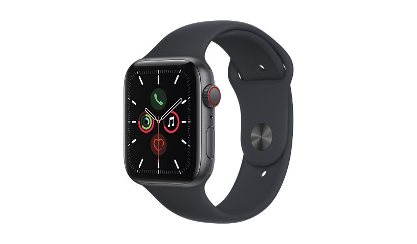 Apple Watch SE (GPS + Cellular) - space gray aluminum - smart watch with sport band - midnight - 32 GB