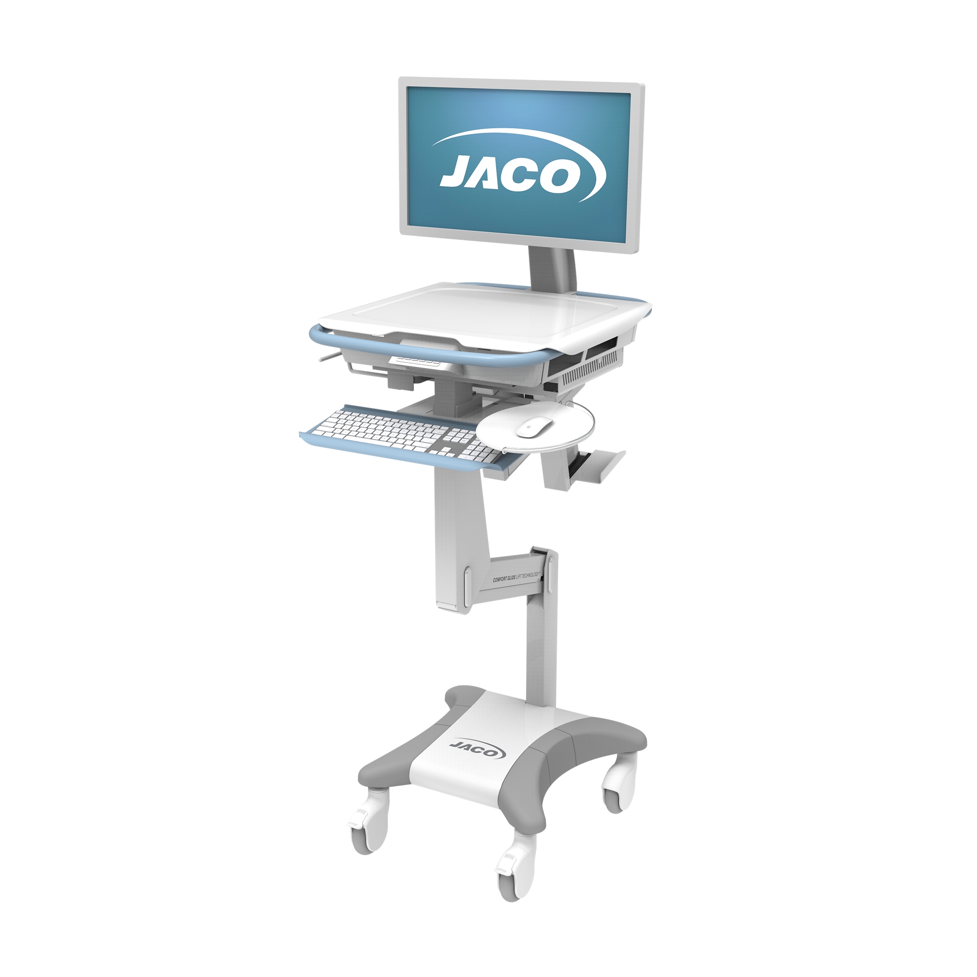 Jaco EVO-20-HS-C-NB LCD EHR Cart - e-Lock Storage-Ready With 476 Wh Hot-Swap LiFePO4 Power System and On-Cart Charging