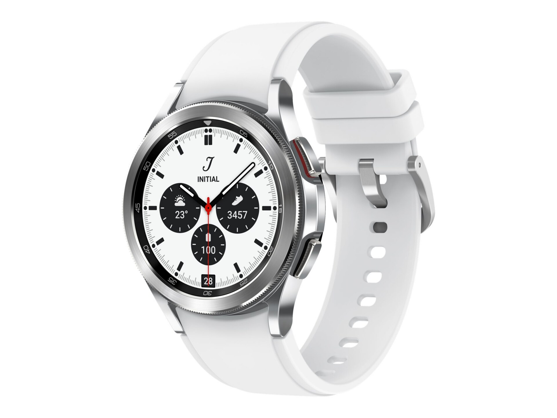Samsung Galaxy Watch4 Classic - silver - smart watch with ridge sport band - white - 16 GB