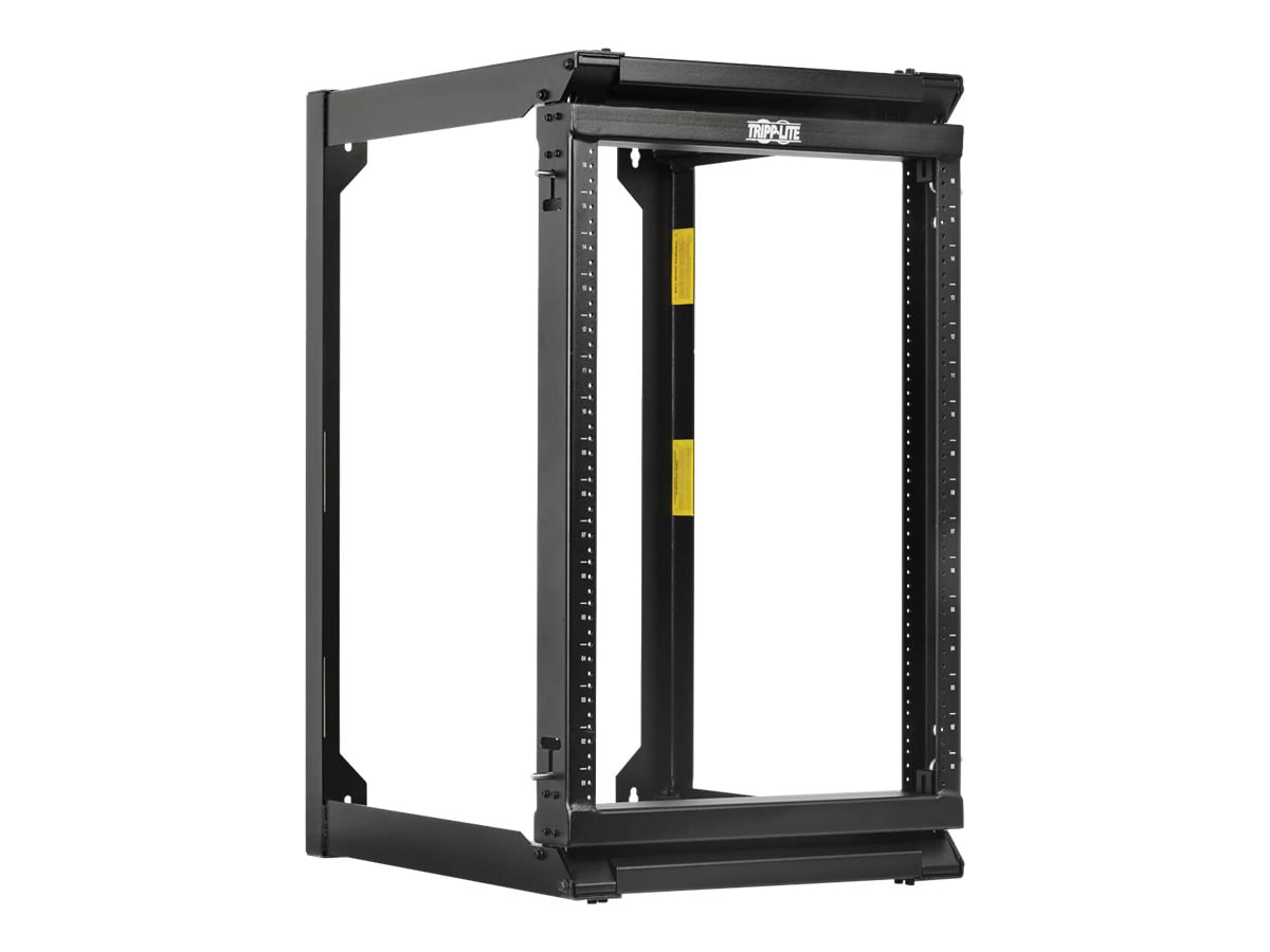 Tripp Lite SmartRack 16U Wall-Mount 2-Post Open Frame Rack, Hinged Front, Heavy Duty - rack - heavy duty - 16U