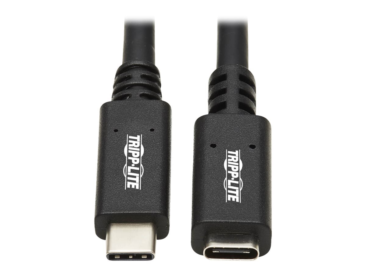 Eaton Tripp Lite Series USB C Extension Cable (M/F) - USB 3.2 Gen 2, Thunderbolt 3, 60W PD Charging, Black, 20 in. (0.5
