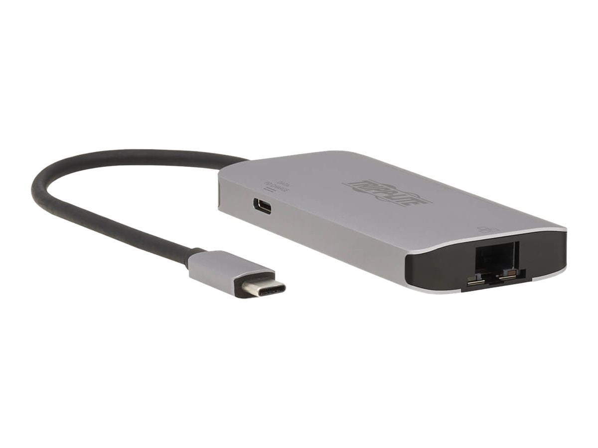 Eaton Tripp Lite Series USB C Hub - 3-Port USB 3.2 Gen 1, 3 USB-A Ports, GbE, Thunderbolt 3, 100W PD Charging, Aluminum