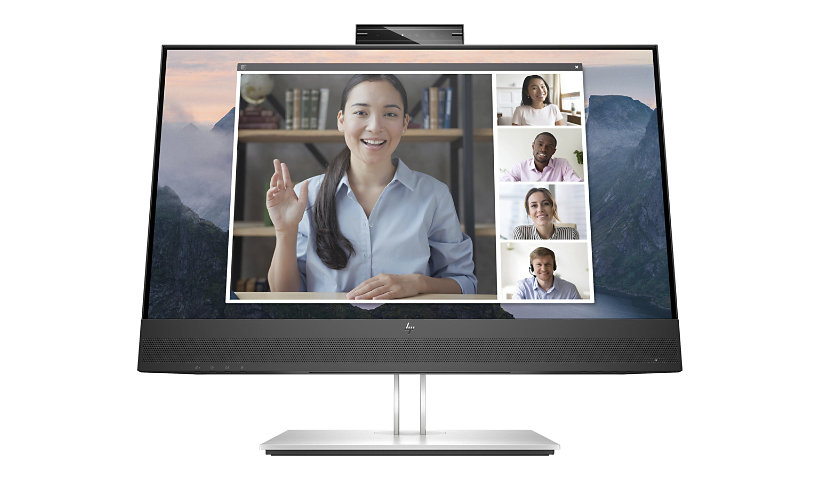 HP E24mv G4 24" Class Webcam Full HD LCD Monitor - 16:9 - Black, Silver