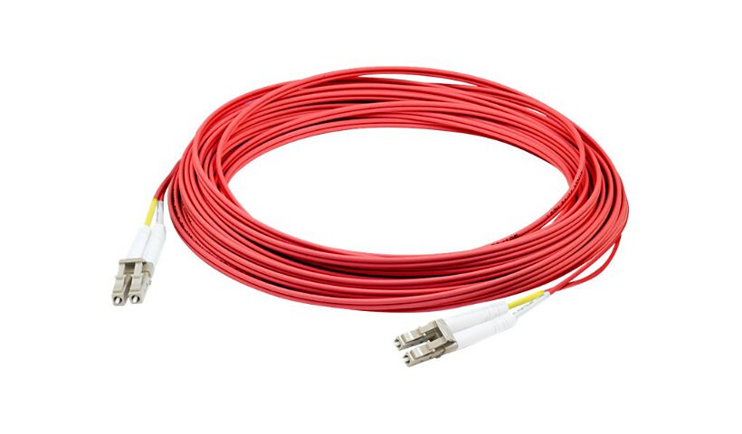 9m LC (M) to LC (M) Red OM4 Duplex Fiber OFNR (Riser-Rated) Patch Cable