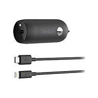 Belkin 20W USB-C PD Car Charger + 4ft Lightning to USB-C Cable - Black