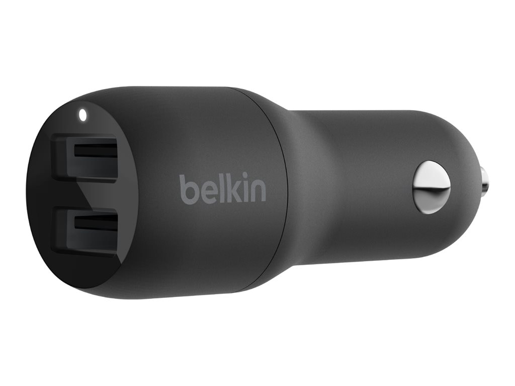 Belkin Dual USB-A Car Charger 24W (Cable not included) - Black