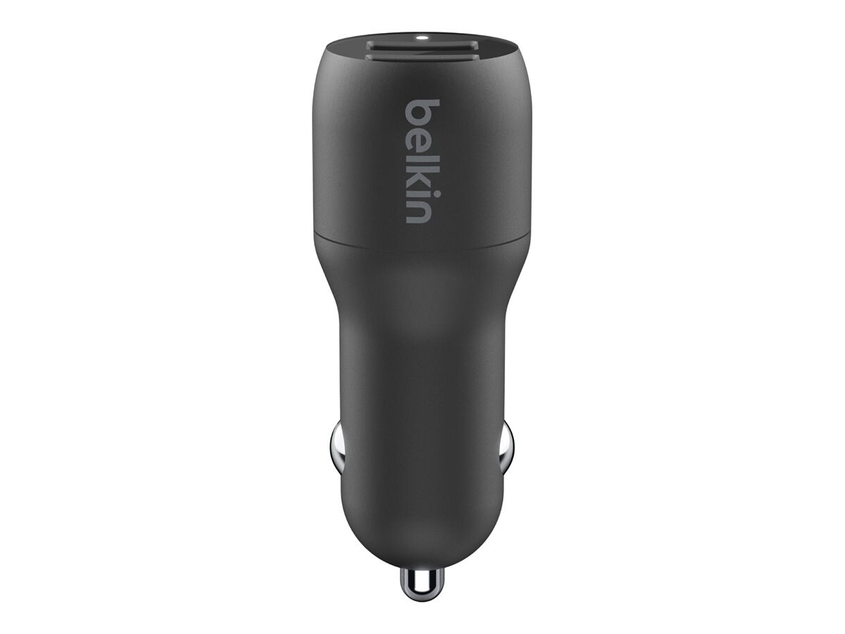 Belkin Dual USB-A Car Charger 24W + USB-A to Micro-USB Cable - Black